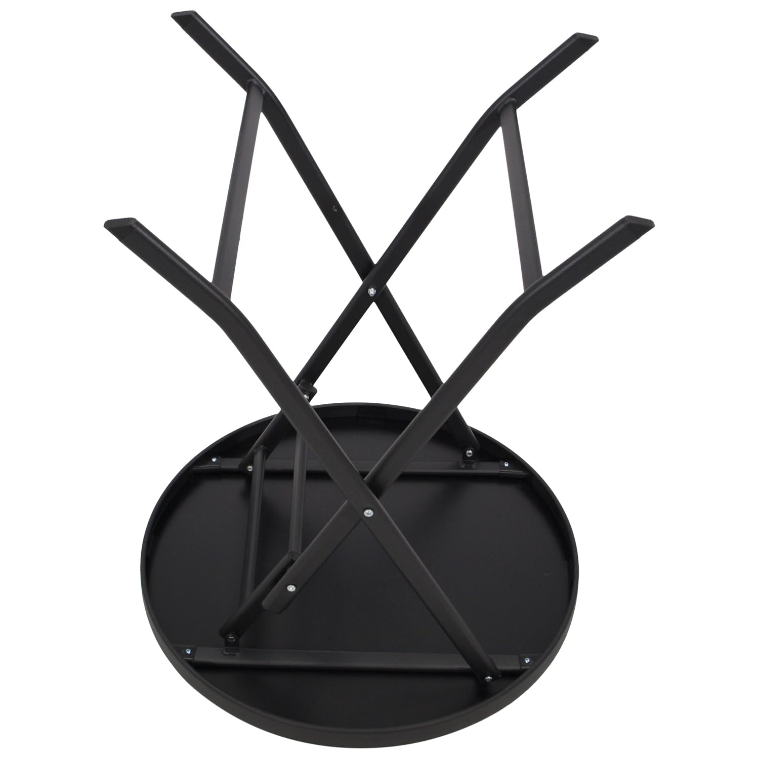 DEGAMO Bistrotisch Klapptisch Milano 60cm rund, Metall anthrazit + Glas schwarz, Outdoor