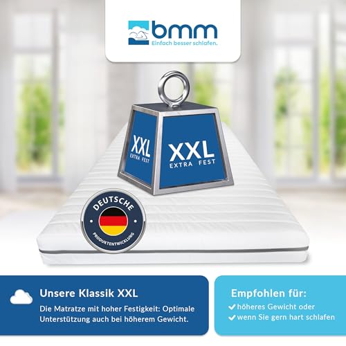 BMM Matratze 80x200 cm Klassik XXL Härtegrad H4 extra fest/Kaltschaummatratze Öko-Tex...