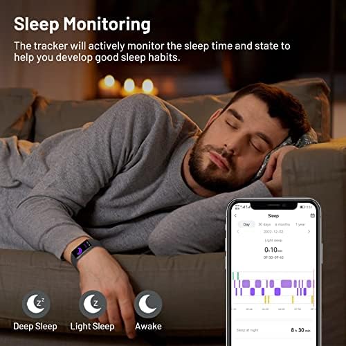 IMFRCHCS Fitness Tracker, IP67 Waterproof Activity Tracker, with 1.1" Color Display Smart Watch, 24/7 Heart Rate Monitor, Indoor Outdoor Tracking, Sleep Monitor, Step Counter Watch for iOS and Android