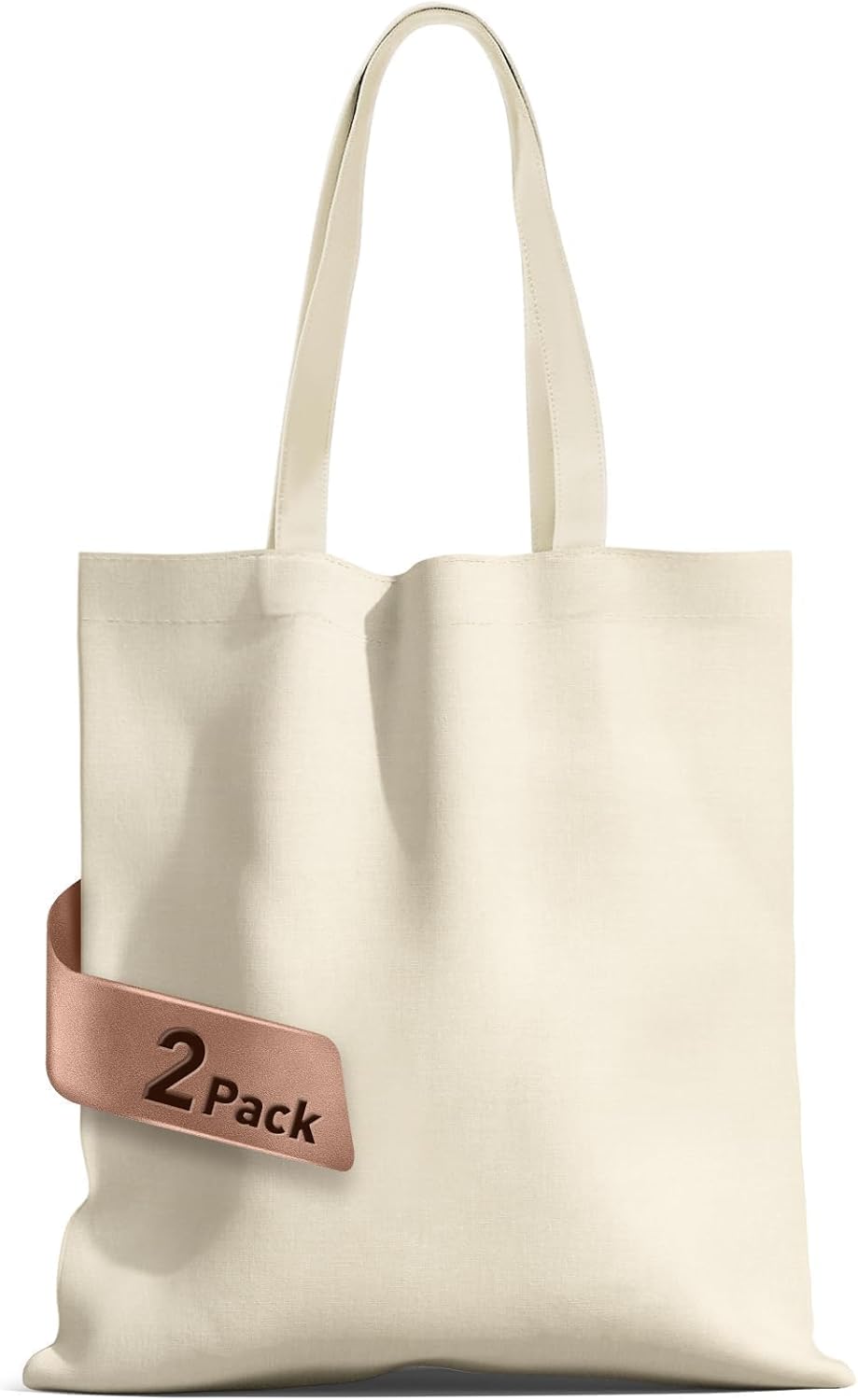 Canvas reusable tote gift bags in packs, natural material handle