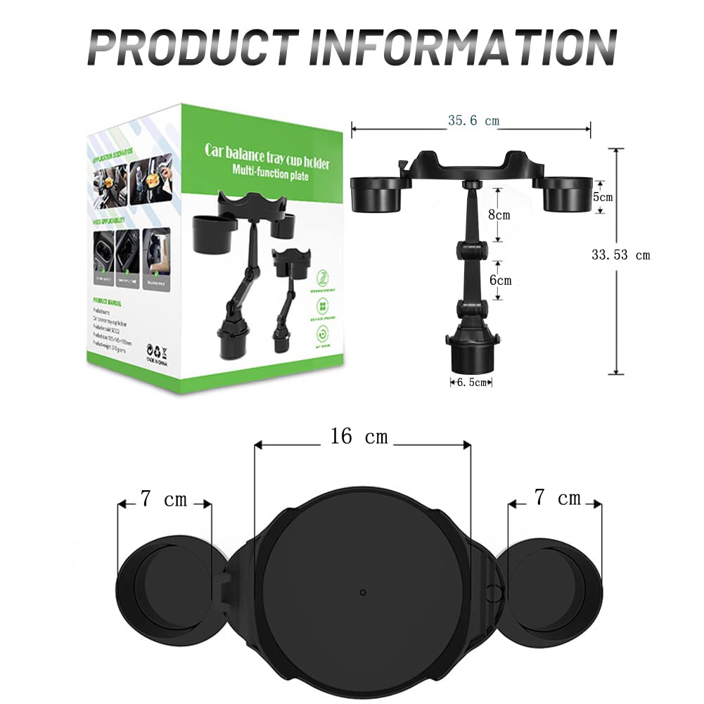 Bekerhouder voor in de auto, 4-in-1 bekerhouder, verlenging