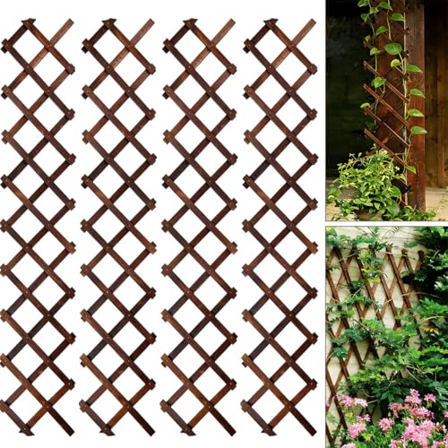 Image of 4Pcs Expandable Garden Trellis, 13 inchx68 inch Trellis for Climbing Plants Outdoor