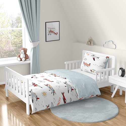 Sweet Jojo Designs Airplane Toddler Bedding Set, 5 pcs