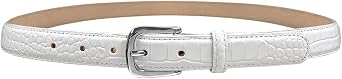 AE354 / A274 Genuine Full-Grain Cowhide Leather Dress Belt Nickel Finish Buckle 1-3/835mm Wide, 1"25mm Wide