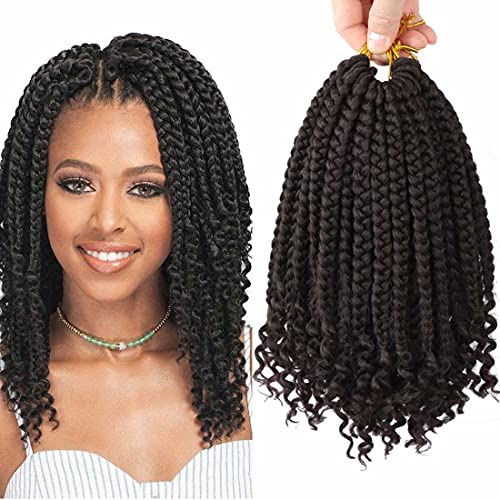 6 Packs Crochet Box Braids Curly Ends 10 Inch Crochet