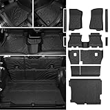 JOULARISE Floor Mats Set for Jeep Wrangler JL 2018-2025 2026 Unlimited 4-Door (Not fit JK/4XE/2-Door), All Weather TPE Backrest Mat Trunk Mat Cargo Liner Door Sill Guards Accessories (Floor Mats Set)