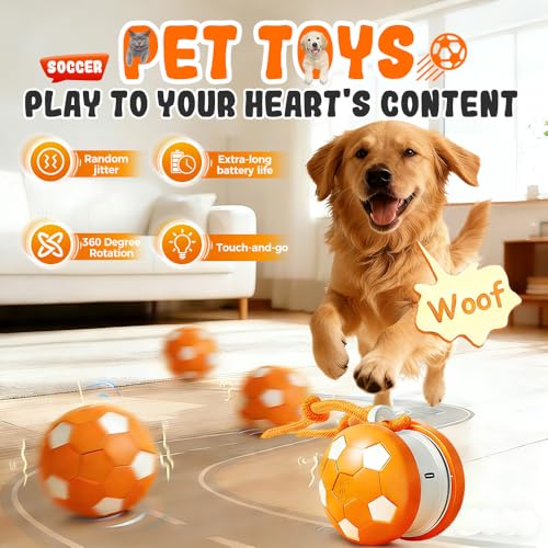 Balle interactive mobile pour chien bleu taille moyenne jouet couineur