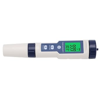 Professional Water Quality Tester, 5-in-1 Digital TDS pH EC Salt Temp Meter with Backlight, Accurate Calibration for Hydroponics Aquariums Drinking Water