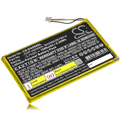 Sabuly 3.7V Zen Vision M Replacement Battery for Creative Zen Vision M Video Zen Vision M with DVP-HD0003 BA20603R79914/1500mAh