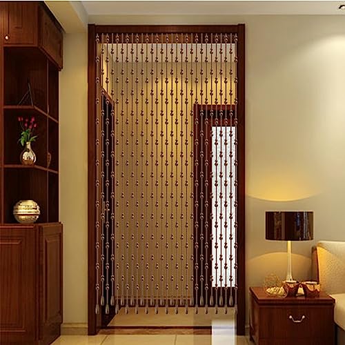 Cortina de cuentas de hilo decorativa para puertas y pasillos rústicos 7