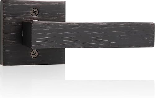 Miniatura 7 de Priobrico - Paquete de 2 manijas de puerta simuladas color negro mate, manijas de puerta interior, modernas herrajes para puerta francesa