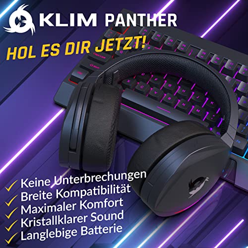 KLIM Panther Wireless Gaming Headset für PS4 PS5 Switch PC, Niedrige Latenz, Noise Cancelling Wireless Headset Bluetooth Headset Kabellos mit Mikrofon, 3D Surround Sound, RGB Headset Gaming- NEU 2022 - Image 3