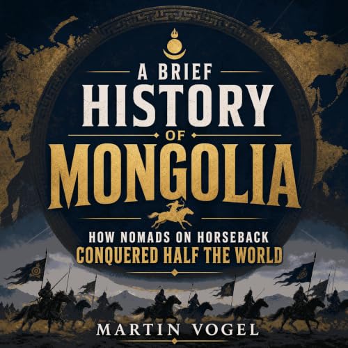 Diseño de la portada del título A Brief History of Mongolia: How Nomads on Horseback Conquered Half the World