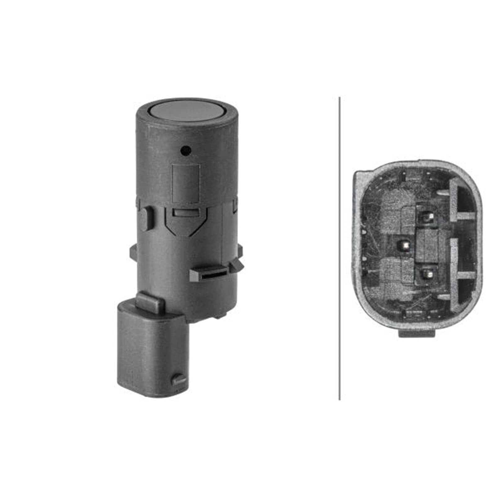 HELLA 6PX 358 141-731 Sensor, auxiliar de aparcamiento - 3polos - enchufado - rebarnizable
