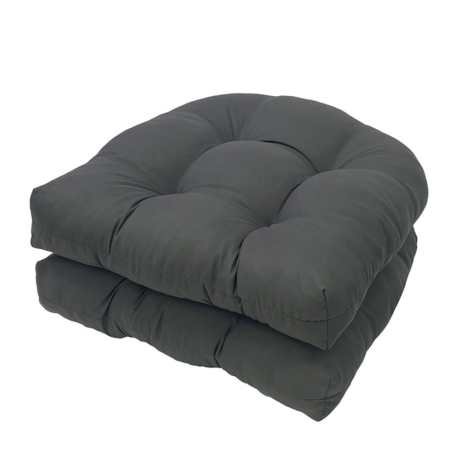 Outdoor Chair Cushions Set Of 2 U-Shaped Garden Chair Seat Cushion 19'' X 19''Patio Wicker Overstuffed Seat Pad Loveseat Mats For Indoor Outdoor Furniture,Dark Gray