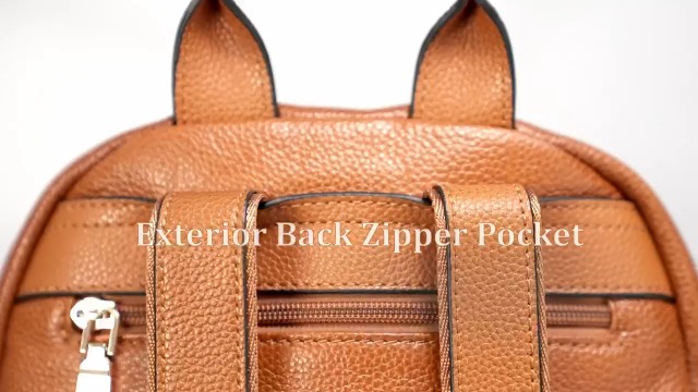 Kattee Genuine Leather Backpack Purse for Women, Medium Soft Daypack, Brown