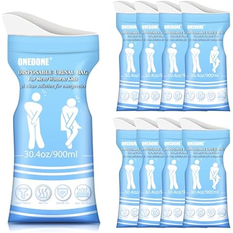 ONEDONE Disposable Urinal Bags 8/12/24 Pack 30.4 OZ Pee Bags for Travel for Men Women Kids Emergency Urine Bags Portable Emergency Urinal Bags Vomit Bags for Traffic Jams Camping Hiking Cover
