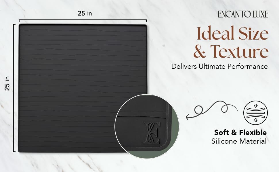 Miniatura 7 de 2 alfombrillas protectoras para lavadora y secadora de 25 x 25 pulgadas, cubierta superior antideslizante, impermeable, de silicona grande para