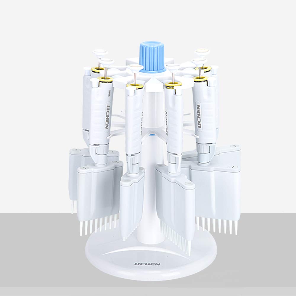 CGOLDENWALL Pipeta Multicanal 2-200μl Volumen Ajustable Micropipeta Científica Autoclavable para Prueba de Muestreo Transferencia de Líquido - con 200 Puntas (Soporte de Pipetas (Sin pipetas))