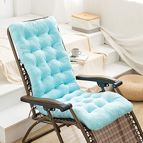 Chaise lounge de patio overstuffed Ruby Lil con acolchado premium azul 2