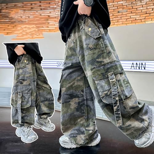 Pantalones vaqueros niño vaqueros cargo con cintura elástica completa regular 3