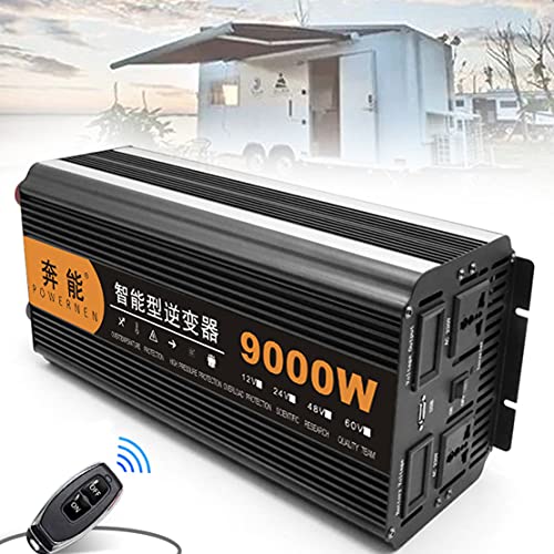 XHNCXHX 5000W 6000W 8000W 9000W 12000W 15000W Inversor de Corriente DC 12V a 220V 230V Transformador, DC AC Power Inverter Transformador de Voltaje para Coche Camion,12Vto220V-9000W Cover