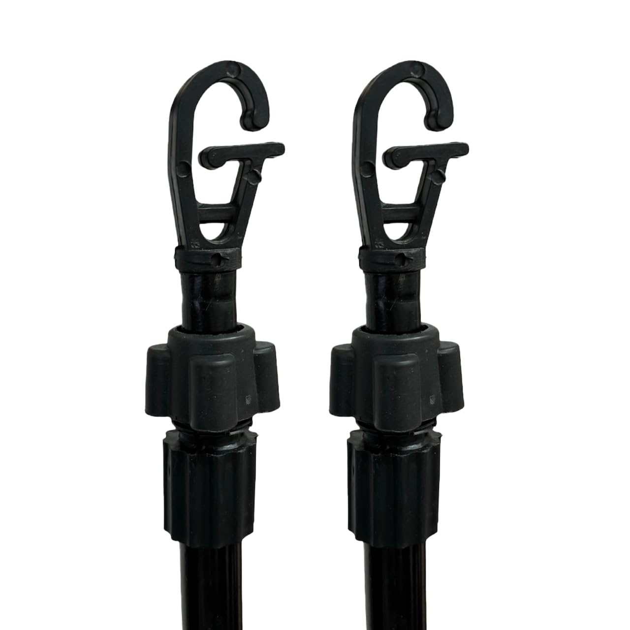 Heavy Duty Pack of 2 Telescopic Washing Line Prop Pole Home Garden Washing Line Dry Clothes Drying Airer Support Clothes Line Pole Galvanised Laundry Washing Line Poles Extenedable to 2.4M Clothesline