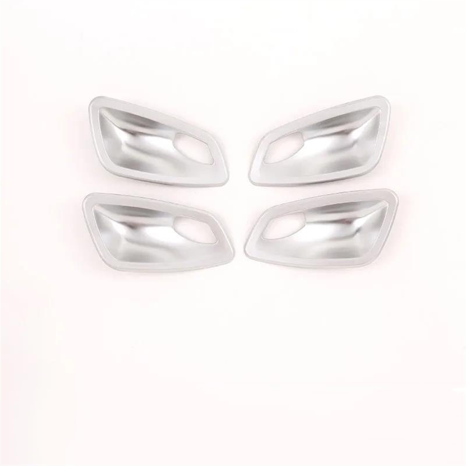 Qibbei Silver 4Pcs Car Interior Abs Carbon Fiber Door Inner Bowl Cover Decoration Sticker For 3 Series E90 2005-2012 Stickers(Silver 4Pcs)