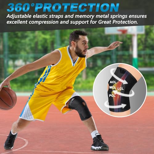 Lusenone Knee Support with Side Stabilizers, Adjustable Knee Brace for Men/Women, Compression knee Brace Support for ligament damage,arthritis,meniscus tear, ACL,MCL,Knee Pain Relief,Running,Sports - Image 5