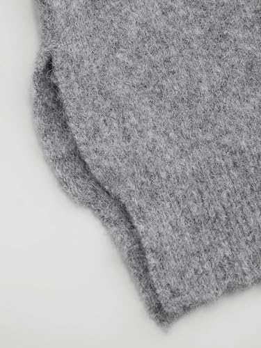 CIDER Womens Oversized Knit Sweater Pullover Crew Neck Casual Jumper Cozy Sweaters Grey4