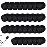 30 Stück Popschutz Mikrofon,Schaumstoff Ersatz-Windschutz Mini Mikrofon Schaumstoff Pop Filter Windschutz für Headset Windschutzscheibe für Bühnenperformance Unterricht Treffen(Schwarz)