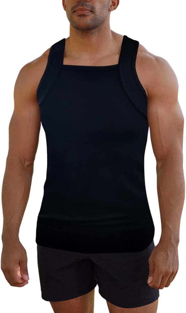 Different Touch Men's Athletic Style Square Tank Top