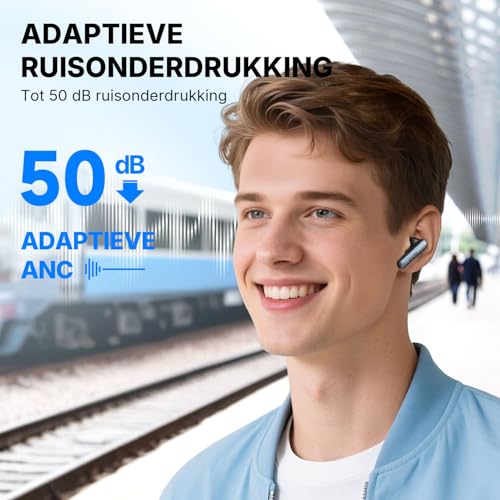 EarFun Air Pro 4i draadloze oordopjes met noise cancelling, Hi-Res geluid met LDAC, 6 AI-ENC microfoons, 40 uur speeltijd, ruimtelijke audio, multipoint-verbinding, Bluetooth 5.4, draadloos opladen - Afbeelding 3