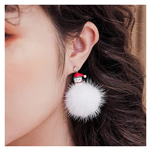 Boule douce et bonhomme de neige en boucles d'oreilles légères