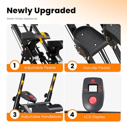 Image of Vertical Climber, Pro Stair Stepper for Full-Body Workout, Compact & Foldable Cardio Exercise Stair Climber with Extended Step Range, Improved & Adjustable Handlebar & Pedals.