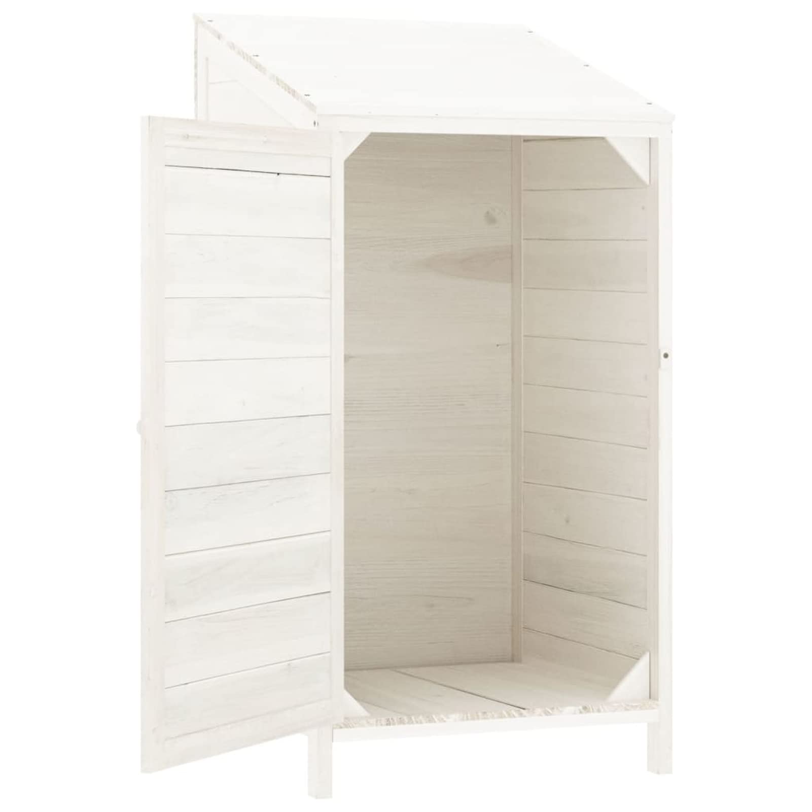 Szopa na narzędzia biała 55 x 52 x 112 cm lite drewno jodła szopa na narzędzia mała Outdoor Storage Shed