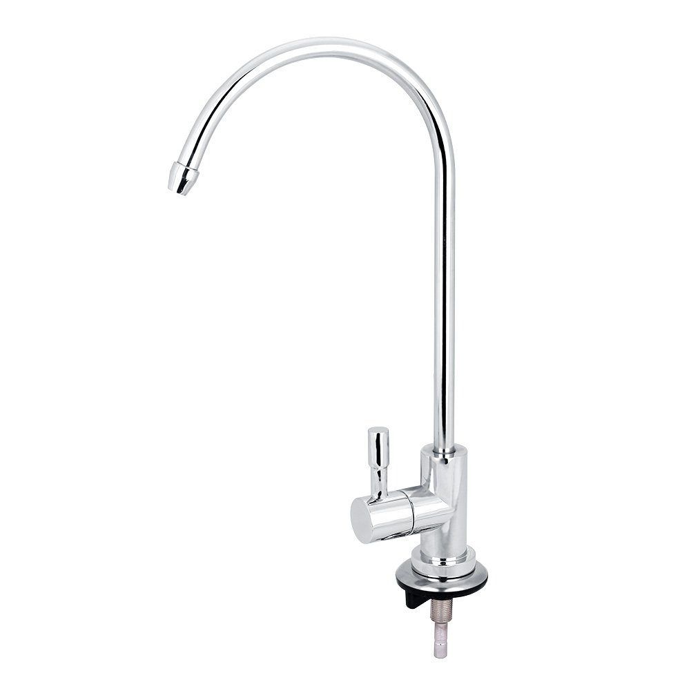 HTTGDGDH Kitchen Tap,1/4'' Zinc Alloy Chrome Reverse Osmosis Ro Drinking Water Filter Replacement, 360° Rotation Goose Neck Tap,