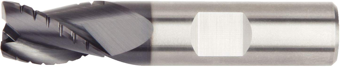 WIDIA Hanita 4Q0525008BW 4Q05 HP Roughing End Mill, 0.03" Radius, 1" Cutting Diameter, Carbide, AlTiN Coating, RH Cut, Weldon Shank, 1" Shank Diameter, 4-Flute