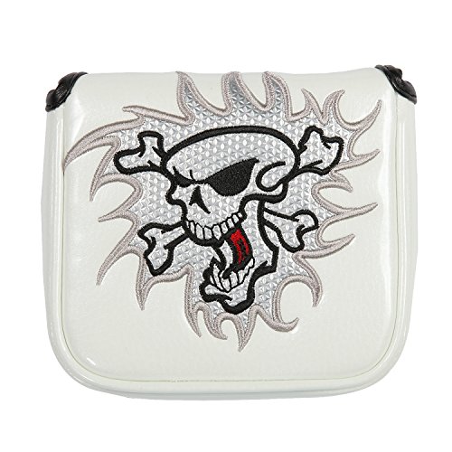 Outdoor Leisure Cubierta de putter de mazo de golf Headcover Skull Bordado PU Cuero Imán Cierre (e) Cover