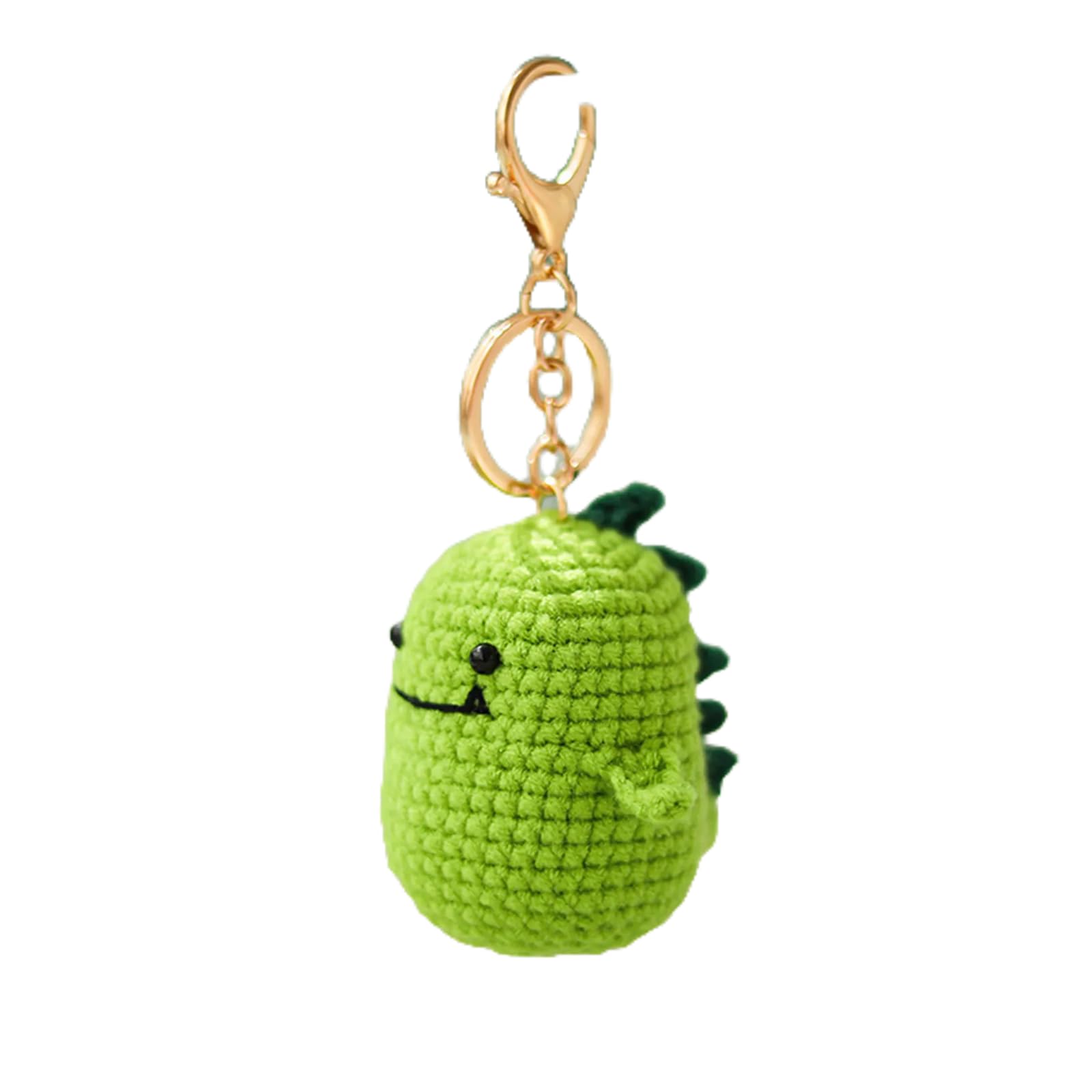 Crochet Keychain,Handmade Dinosaur Keychain,Dino Keychains for Women,Car Keys Handbag Bag Purse Keychains Pendant,Handmade Keychain Amigurumi Crochet Plushies for Birthday Christmas Gifts (green)