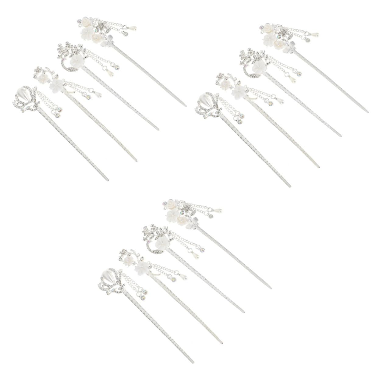 DOITOOL 12piezas Horquillas De Flores Retro Borlas Tocado Chino Accesorios Para Pelo De Estilo Clásico Para y Ocasiones Especiales