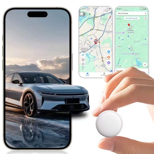 GPS Tracker for Vehicles, Pets & Valuables – No Subscription, Real-Time Tracking via App – Lightweight, Waterproof, Long Battery Life – Compatible with iOS & Android
