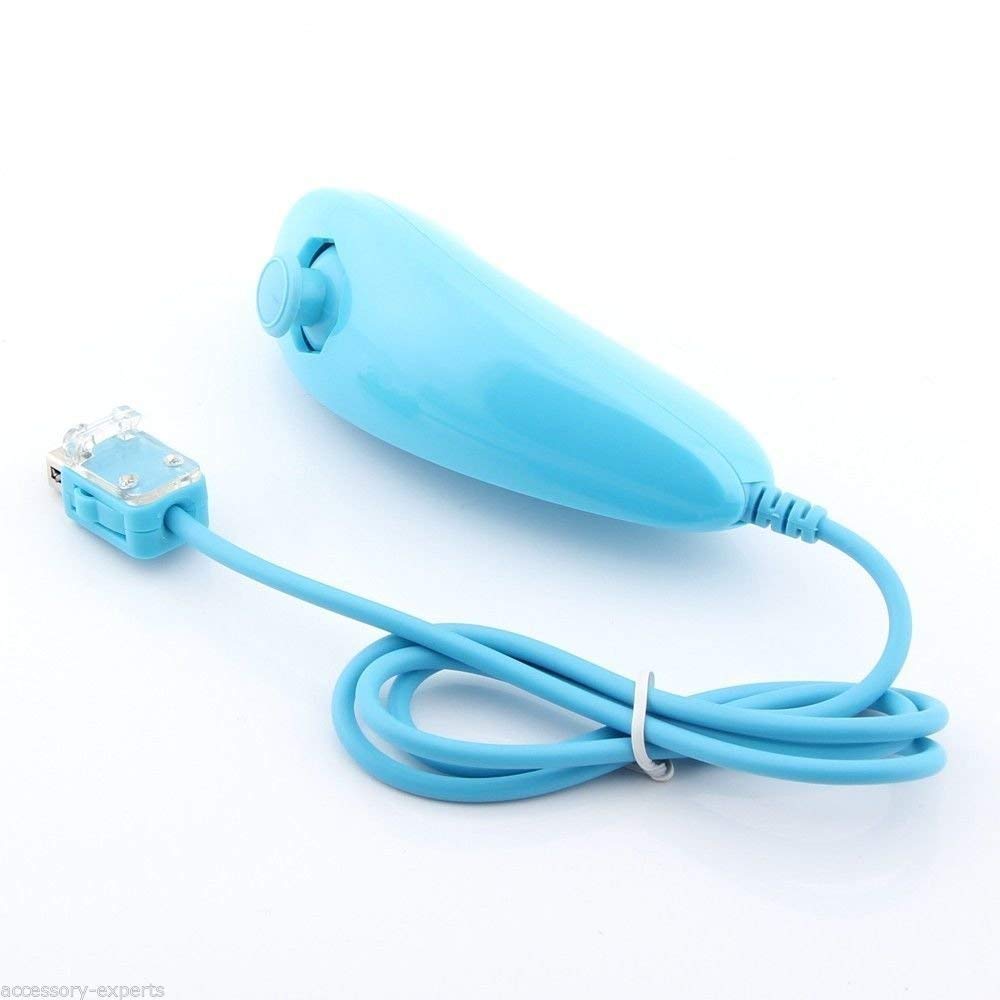Manette de Jeu Motion Plus pour Wii et Wii U, Accélérateur de Jeu Télécommandé Elégant pour Nintendo Wii et Wii U avec Housse de Protection (Bleu Clair)
