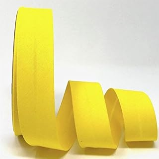 Cinta al bies de calidad profesional de 30 mm, lavable a máquina, más de 30 colores. Vendedor especializado del Reino Unido para costura, banderines, tapicería, ribetes de muebles y prendas (amarillo)