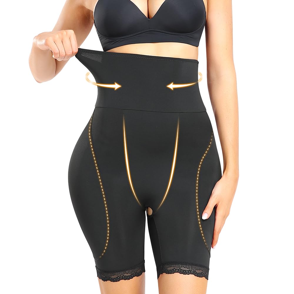 bslingerie Culotte gainante pour femme - Contrôle du ventre - Cuisses - Rehausseur de fesses - Entrejambe ouvert