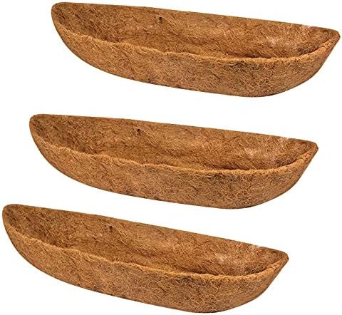 Ayybf 3-Packs Coco Liner,Wall Basket Planter Liner, Coco Liner Roll Hanging Basket Pad,Garden Plants Wall Planter Basket, Durable Coconut Husk for Planting. (24in)
