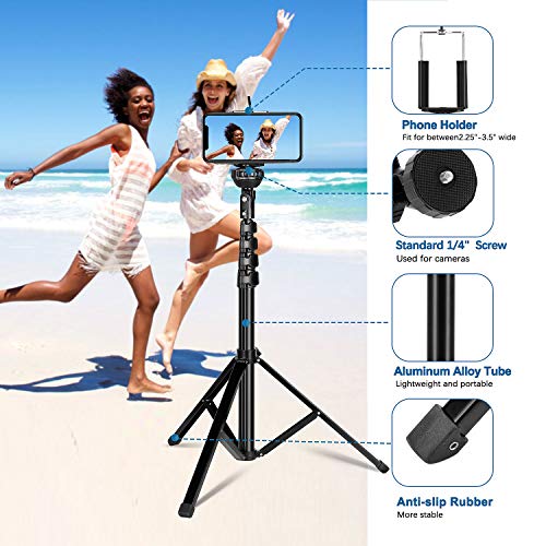 Portable Phone Tripod Flexible Bundle With 62" Phone Tripod Selfie Stick For Iphone Android Samsung Gopro Camera For Selfies Video Recording Vlogging #TOP5