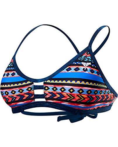 TYR Womens Santa Fe Pacific Tieback Top, Black Multi, Medium