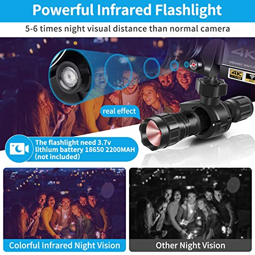 Camcorders Video Camera 4K, Wifi Full Spectrum Camcorder, Ultra Infrared Night Vision Paranormal Investigation Camera With 60Fps 30Mp 30X Digital Zoom-Ghost Hunting Camera(2 Batteries, 32Gb Sd Card) #TOP2