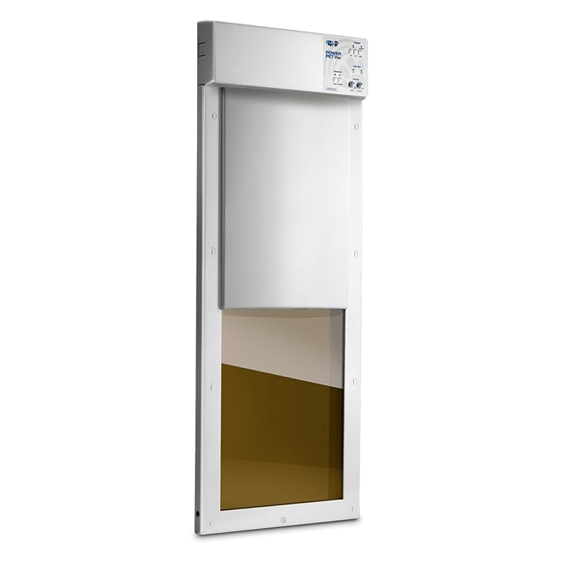 Power Pet Automatic Electronic Pet Door by High Tech Pet - Pet Operated Dog Door, High Security, Air Tight, for Medium Dogs up to 30 lbs. (8¼" X 10" Pet Opening), Door Mount, Easy Install - PX1-Medium